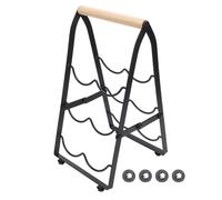 DIRBAK Casier à vin de Bureau, Support à vin de Table à 3 Niveaux, Organisateur de Support de Bouteille Pliable pour Bar, Maison, Restaurant, Fer et Bois Composite