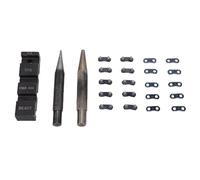 DIRBAK Kit de disjoncteur de chaîne de tronçonneuse Portable, Outil de poinçonnage d'enclume de chaîne, Ceintures de réparation préréglées à 10 maillons, Ajustement Universel pour