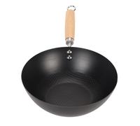 DIRBAK Poêle à frire en fonte avec manche en bois et fond plat, poêle en métal de 28 cm de diamètre pour utilisation sur cuisinière, poêle de cuisine (20 cm)