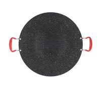 DIRBAK Poêle à griller coréenne ronde antiadhésive portable, fer durable avec poignée en silicone, pour camping en plein air et barbecue à la maison, 1 pièce (M)