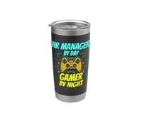 Directeur des ressources humaines par Day Gamer By Night Funny HR Manager Gaming Gobelet isotherme en acier inoxydable double paroi