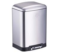 Dirt Devil Dirt Devil Poubelle à pédale 12 litres - Poubelle de salle de bain - Acier inoxydable - Argenté