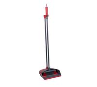Dirt Devil Pelle et Balayette Long Manche - Ensemble Pelle à Poussière et Bidon - Dents de Nettoyage - Prise Douple - Gris/Rouge