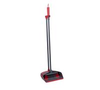 Dirt Devil Pelle et Balayette Long Manche Ensemble Pelle à Poussière et Bidon - Dents de Nettoyage - Prise Douple - Gris/Rouge