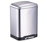 Dirt Devil Dirt Devil Poubelle à pédale 12 litres - Poubelle de salle de bain - Acier inoxydable - Argenté