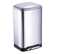 Dirt Devil Poubelle à Pédale 30L - Poubelle de Cuisine avec Fermeture Douce - Acier Inoxydable - Poubelle Intérieure Amovible - 34,5 x 32,5 x 61,5 CM - Argent
