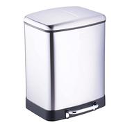 Dirt Devil Poubelle Double 2 x 12L - Poubelle Tri sélectif - Mécanisme de Fermeture en Douceur - Acier Inoxydable - Facile à Vider - 37 x 34.4 x 50.3 CM - Argent