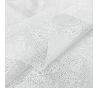 DIS_G Nappe en plastique brodée blanche 3D moderne couvre-table cuisine anti-taches 137 x 140