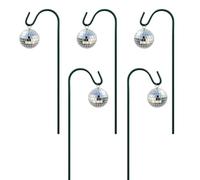Disco Ball Plant Stakes - 5 Piece Globe Flower Picks, Decorative Reflective Mirror Ornaments on Sticks | Glitter Soil Insertion for Floral Pot Outdoor Indoor Pathway Home Walkway Lawn Patio Flowerbed