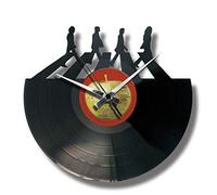 DISCOCLOCK Disc'o 'Clock Horloge Mural en Vinyle LP 33 Tours Silencieux The Beatles - Idée Cadeau pour Fan des Beatles