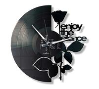 DISCOCLOCK - Horloge Enjoy the Silence sur disque en vinyle 100% recyclé. Idée cadeau pour tous les fans. Horloge silencieuse, facile à accrocher (cadran personnalisable)