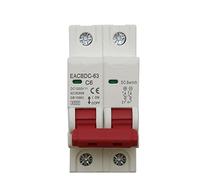 Disjoncteur 1000V solaire Mini disjoncteur Protection contre les surcharges interrupteur 6a/10a/16a/20a/25a/32a/40a/50a/63a 2p DC1000V photovoltaïque(25 V)