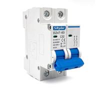 Disjoncteur 32A,Interrupteur Automatique PV Mini Interrupteur MagnéTothermique DifféRentiel Avec Protection Contre La Surcharge et La Protection Contre Les 2P DC1000V 32A