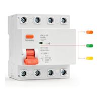 Disjoncteur 40A Interrupteur Différentiel 40A 30mA type A 4P 6KA | Protection contre les fuites électriques,Indicateur de défaut à trois couleurs,Montage sur rail DIN de 35 mm,aux Résidences