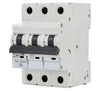 Disjoncteur automatique 6kA, 3 pôles, courbe C, 16A, pour la protection électrique des installations domestiques et industrielles.