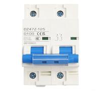 Disjoncteur CC 2P 125 A 600 V pour installations solaires PV, fusible automatique MCB pour protection de la batterie et distribution de courant continu (100 A)