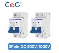 Disjoncteur CG 2P MCB 10A 16A 20A 25A 32A 40A50A63A DZ47Z 500V/1000V, interrupteur de déconnexion cc monté sur Rail Din pour système solaire photovoltaïque