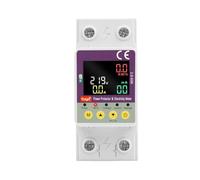 Disjoncteur connecté WIFI 63A Tuya compteur electrique 2P AC230V | Compteur d'énergie wifi Fonction minuterie Seuils réglables surtension, sous-tension, surintensité et fuite de terre