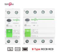 Disjoncteur de courant résiduel de fuite de terre RCD RCCB Type B Evse 2P 4P AC 40a 63a 30ma 100ma 300ma 10KA Rail Din 230V TONGOU