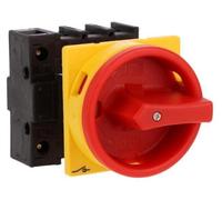 Disjoncteur de fin de ligne 40A, 3 pôles + neutre, de couleur rouge et jaune, avec verrouillage, modèle P1-40/EA/SVB/N, référence 199896