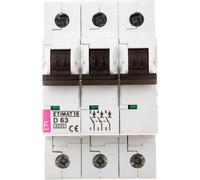Disjoncteur de protection de ligne 3P D 63A 6kA AC ETIMAT10 002155722