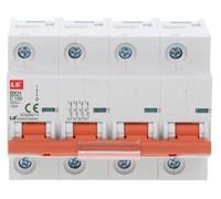 Disjoncteur de protection de ligne, 4 pôles, calibre 100A, intensité de court-circuit 10kA, courant alternatif, référence BKH 06110363R0