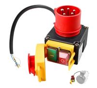 Disjoncteur de protection moteur 400 V, interrupteur de machine avec interrupteur d'arrêt d'urgence, interrupteur de sécurité pour système à 3 phases, auto-verrouillage, 8 A, prise CEE, 3000 W - IP55
