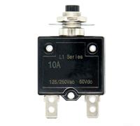 Disjoncteur de surcharge 125-250 V pour moteurs Noir (10 A) | Tension 50 V CC, réinitialisation manuelle, 5-30 A réglable, protection contre la surchauffe, pour moteurs industriels