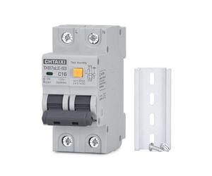 Disjoncteur différentiel 16 A 120 V CA, montage sur rail DIN, déclenchement magnéto-thermique, protection contre les fuites à la terre, 1 PN RCBO C16(16 Amp)