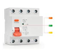 Disjoncteur Différentiel 30mA Interrupteur Differentiel 25A type A 4P 6KA | Protection contre les fuites électriques,Indicateur de défaut à trois couleurs,Montage sur rail DIN de 35 mm,aux Résidences