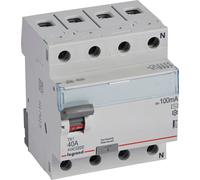 Disjoncteur différentiel 4P 40A 0,1A AC type Legrand TX3 411718