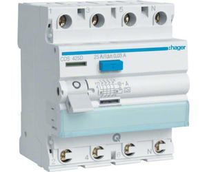 Disjoncteur différentiel 4pol.25A/30mA 6kA QC CDS425D (CDS425D)