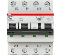 Disjoncteur différentiel ABB, 3P+N, type A, C32A, 30 mA, 4TE, 1 pièce.