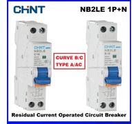 Disjoncteur différentiel CHINT NB2LE courbe B type C A AC 1P+N avec protection contre les fuites de courant (RCBO) 30mA et gaine de câble Curve B-A