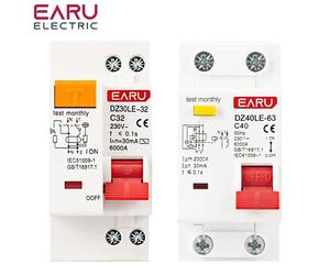 Disjoncteur différentiel DZ30L DZ40LE DPNL 1P+N 6A-63A AC 230V avec protection contre les surintensités et les fuites de courant RCBO MCB