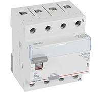 Disjoncteur différentiel Legrand, type A/S, 10 kA, 40 A, 4 pôles, 300 mA, 1 pièce.