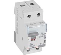 Disjoncteur différentiel Legrand, type F/G, 10 kA, 40 A/2 pôles, 30 mA, 1 pièce.