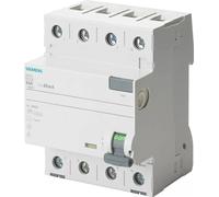 Disjoncteur différentiel Siemens, 4 pôles, type A, In : 40 A, 500 mA, Un AC : 400 V 5SV37446