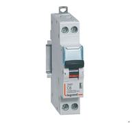 Disjoncteur 6A courbe C - 6kA - 1P+N 230V~- 1 module - arrivée et sortie borne à vis