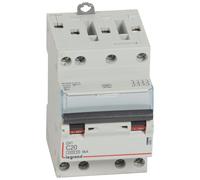 Disjoncteur DX³4500 6kA bornes à vis 4P 400V~ 20A courbe C - 3 modules