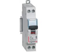 Legrand Disjoncteur DX3 407700 - 1P+N (unipolaire + neutre) 16 A Courbe C 6/10 kA à vis