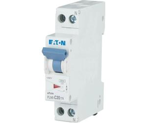 Disjoncteur Eaton LS 1P+N C20A 6 kA PLN6-C20/1N-DE, caractéristique C, 6 kA, 12 pièces.