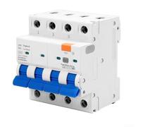 Disjoncteur FI type B 63 A 30 mA 3P+N RCBO avec résistance aux courts-circuits 6 kA pour stations de charge EV et onduleur W, protection contre les courts-circuits et les surcharges, rail DIN