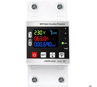 Disjoncteur intelligent Tuya WiFi 63A avec réenclenchement auto, surveillance courant tension, compteur énergie, réglable,