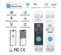 Disjoncteur intelligent TUYA WIFI avec mesure de puissance 63A 1P sur rail DIN pour maison connectée, commande à distance sans fil par application ATELE