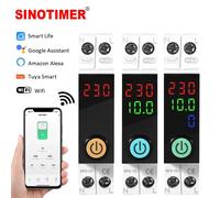 Disjoncteur intelligent WiFi Tuya 1P 63A avec minuterie, compteur d'énergie kWh, protection contre les surtensions et les sous-tensions, interrupteur à commande à distance