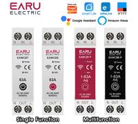 Disjoncteur intelligent WiFi Tuya EWeLink MCB 1P+N 63A avec relais temporisé, compteur d'énergie kWh, protection contre les surtensions et télécommande