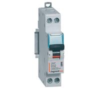 406805 Disjoncteur Legrand 32A unipolaire + neutre DX3 - courbe D - 4,5/6kA - À vis - 1 module