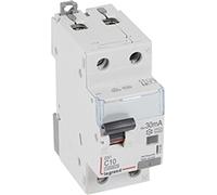 Disjoncteur Legrand FI/LS, type A, 10 kA, C 10 A, 1 pôle + N, 30 mA, 2 TE, 1 pièce.