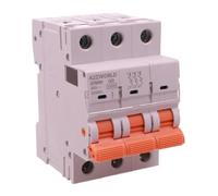 Disjoncteur magnétothermique triphasé 3P 63A C63, MCB courbe C 10kA, 3 modules DIN 400 V, série professionnelle GYM9H, couplé avec bobine de déverrouillage GA01231 GA01232